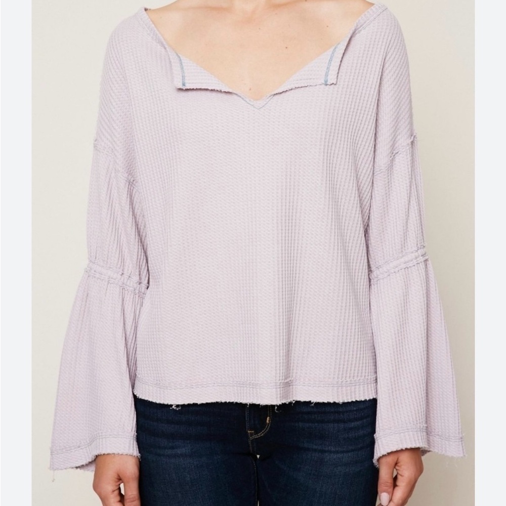 We The Free Lavender Bell Sleeve Blouse